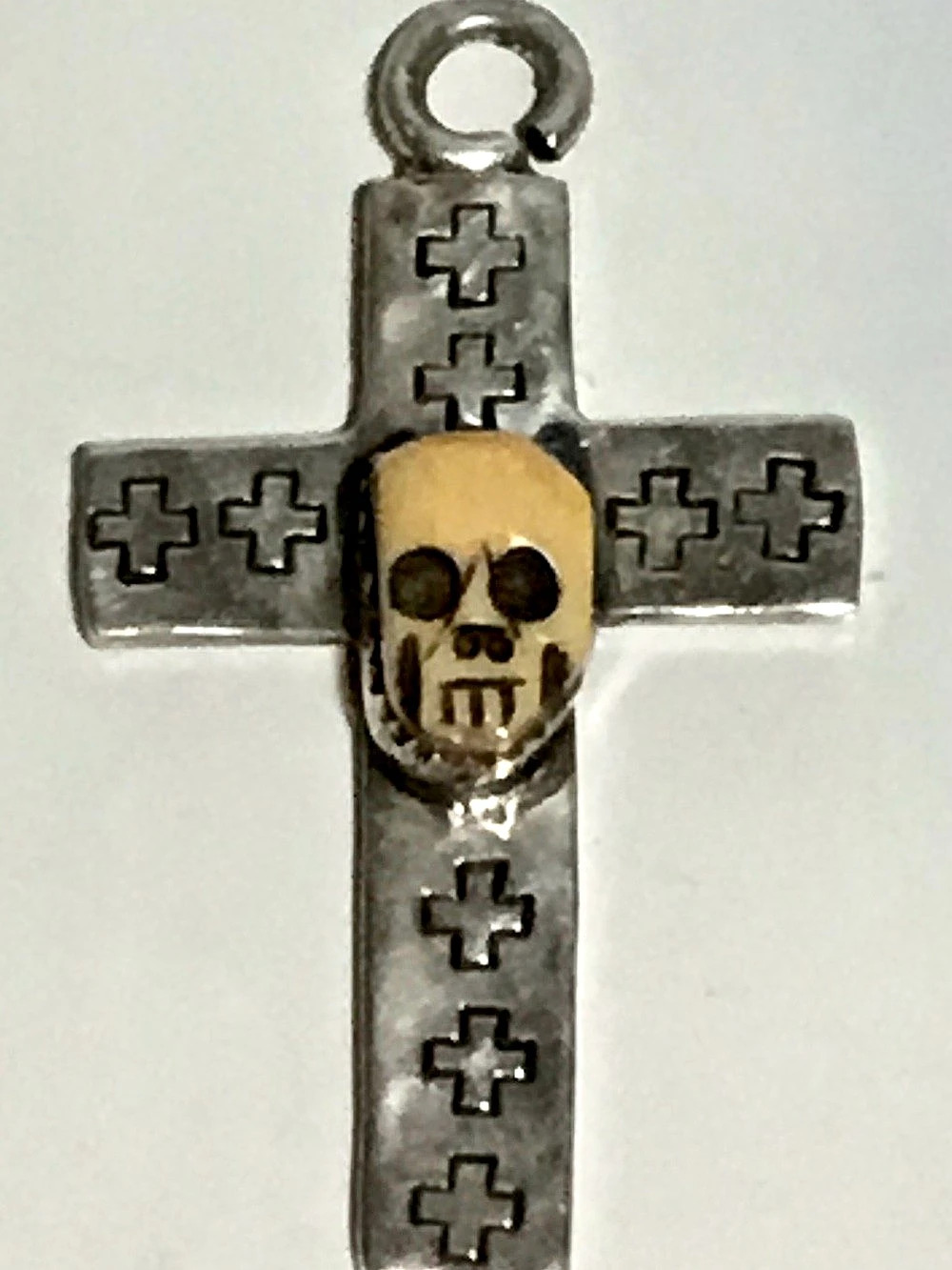 Richard Schmidt Custom Sterling Silver Skull Cross Pendant